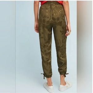 Anthropologie Silky Brocade Utility Jogger Pant